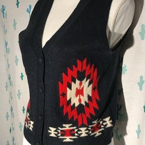 Aztec Print Knitted Vest